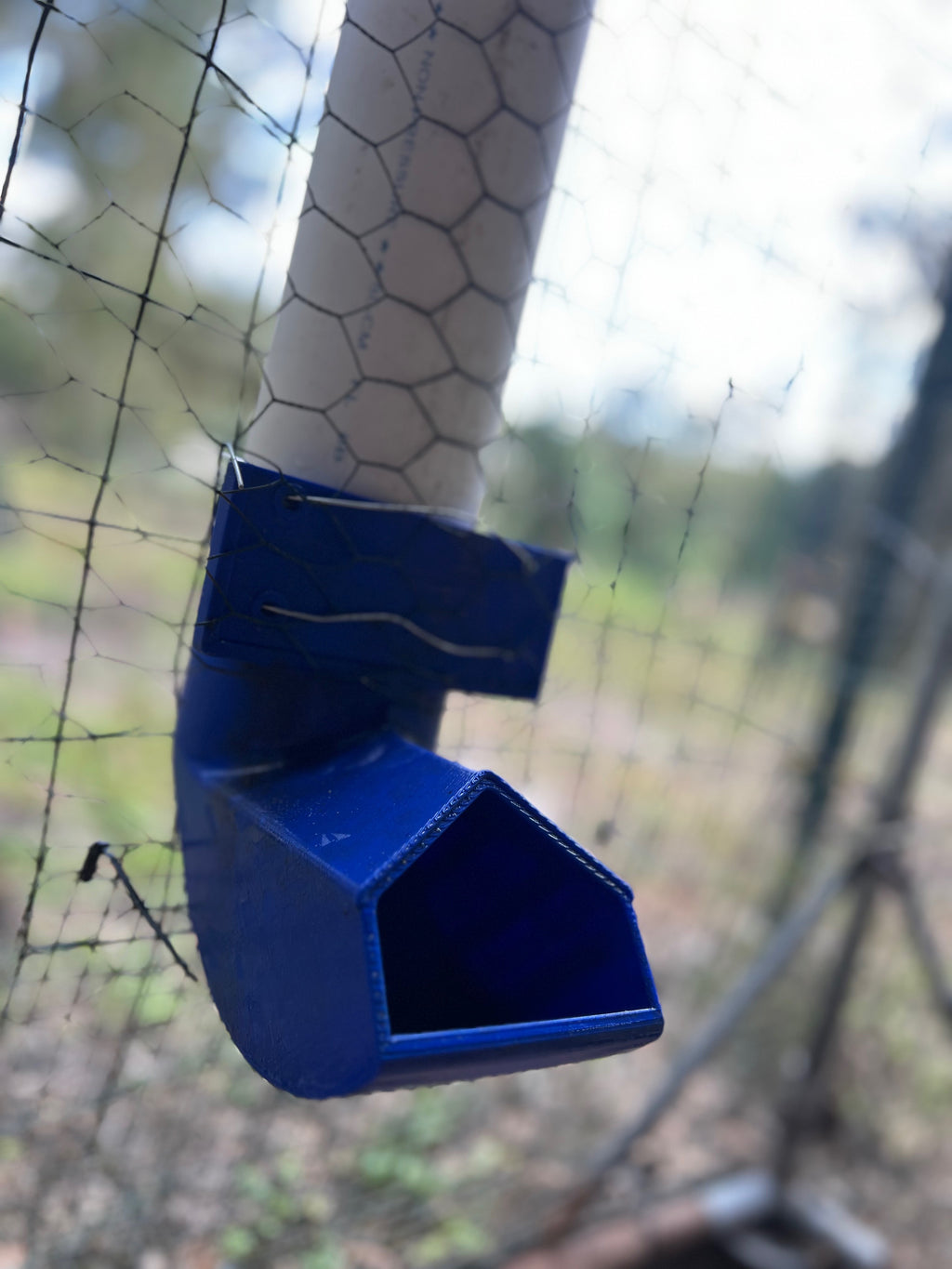3-Inch PVC Gravity Chicken Feeder Set with Cap & Funnel